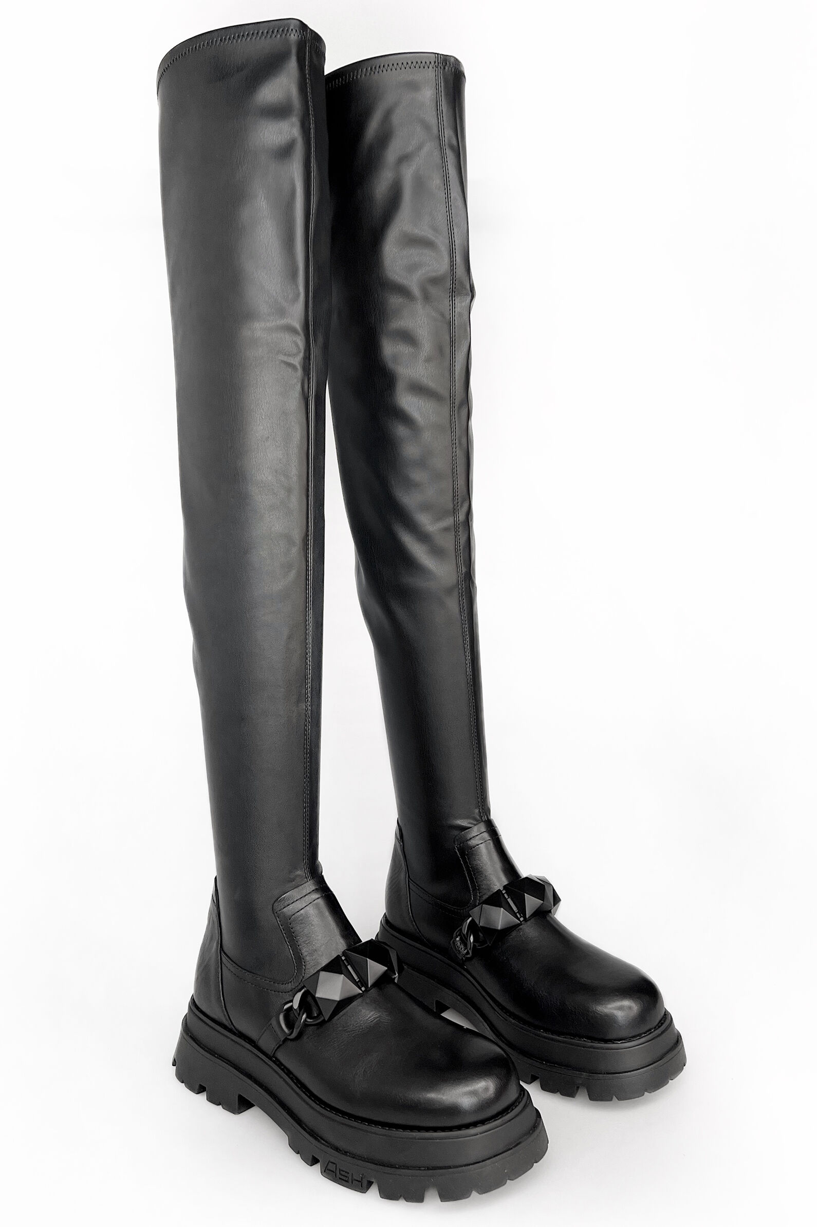 Ботфорты жен. АРТ.EGOIST CHAIN-FW22-M-136763-001,чер,н.к-и.к/н.к