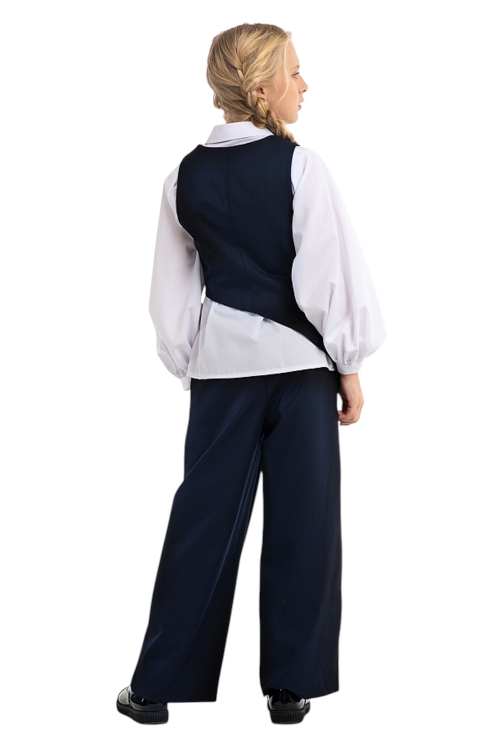 Брюки дев. АРТ.0416,син,вис-пэ