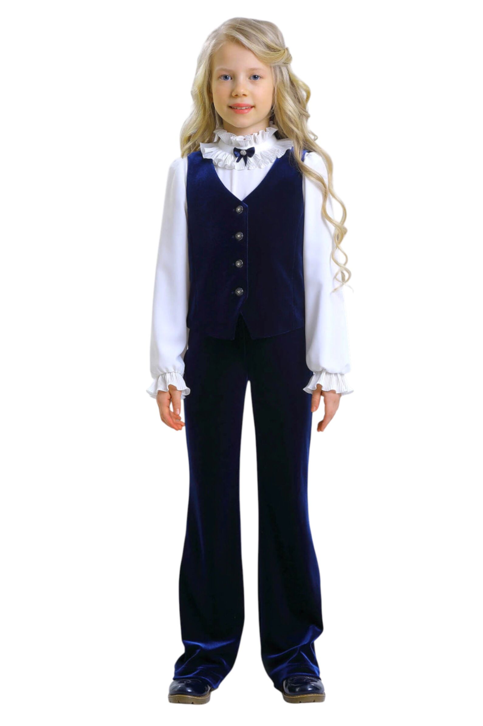 Брюки дев. АРТ.2878-525-ТСБ,син,пэ-эл