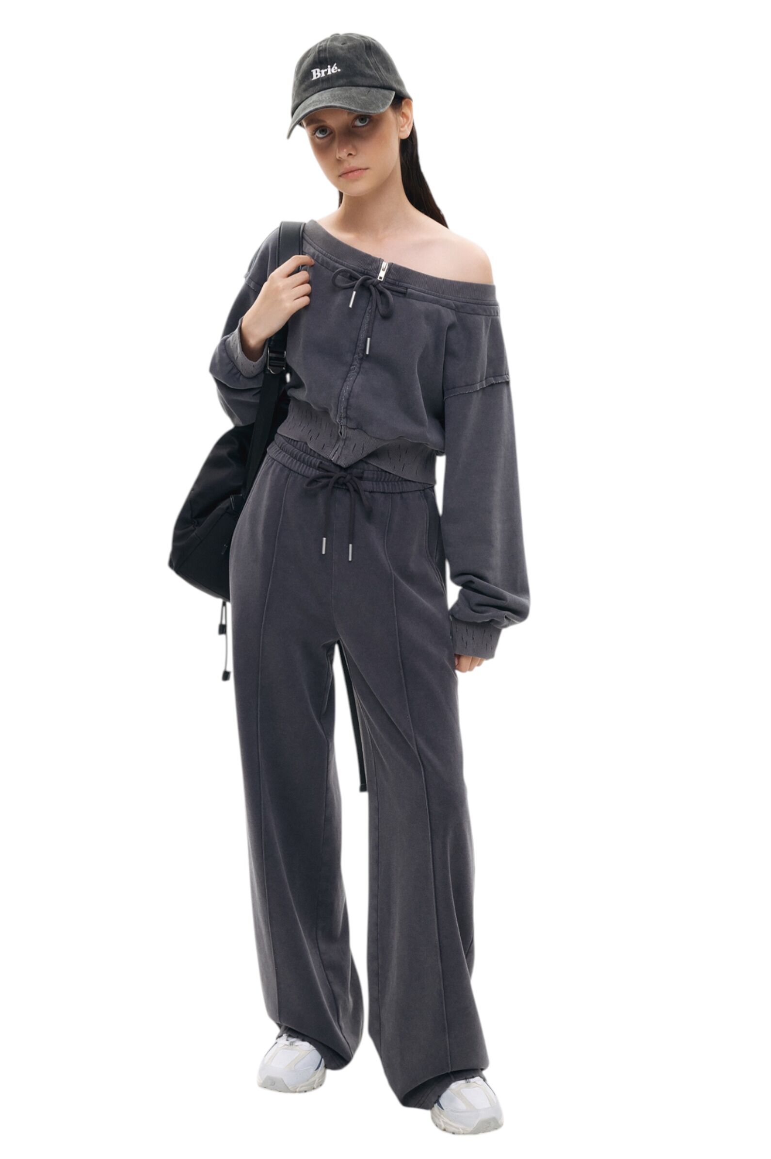 Брюки дев. АРТ.AA237384,сер,хл