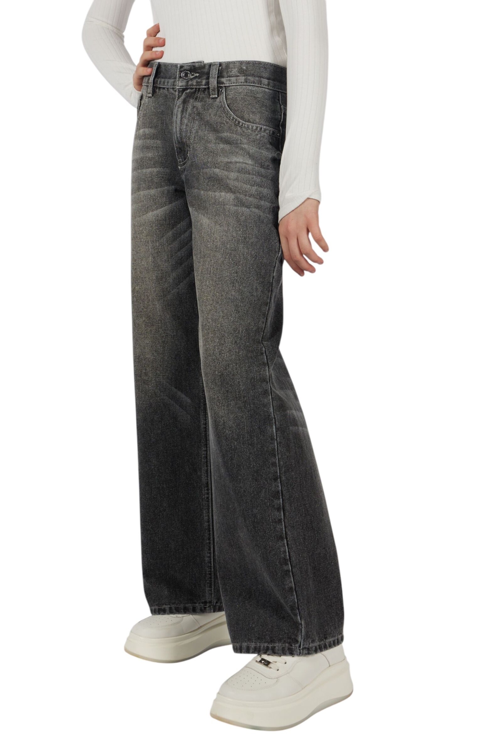 Джинсы дев. АРТ.G-JN25438,чер,хл