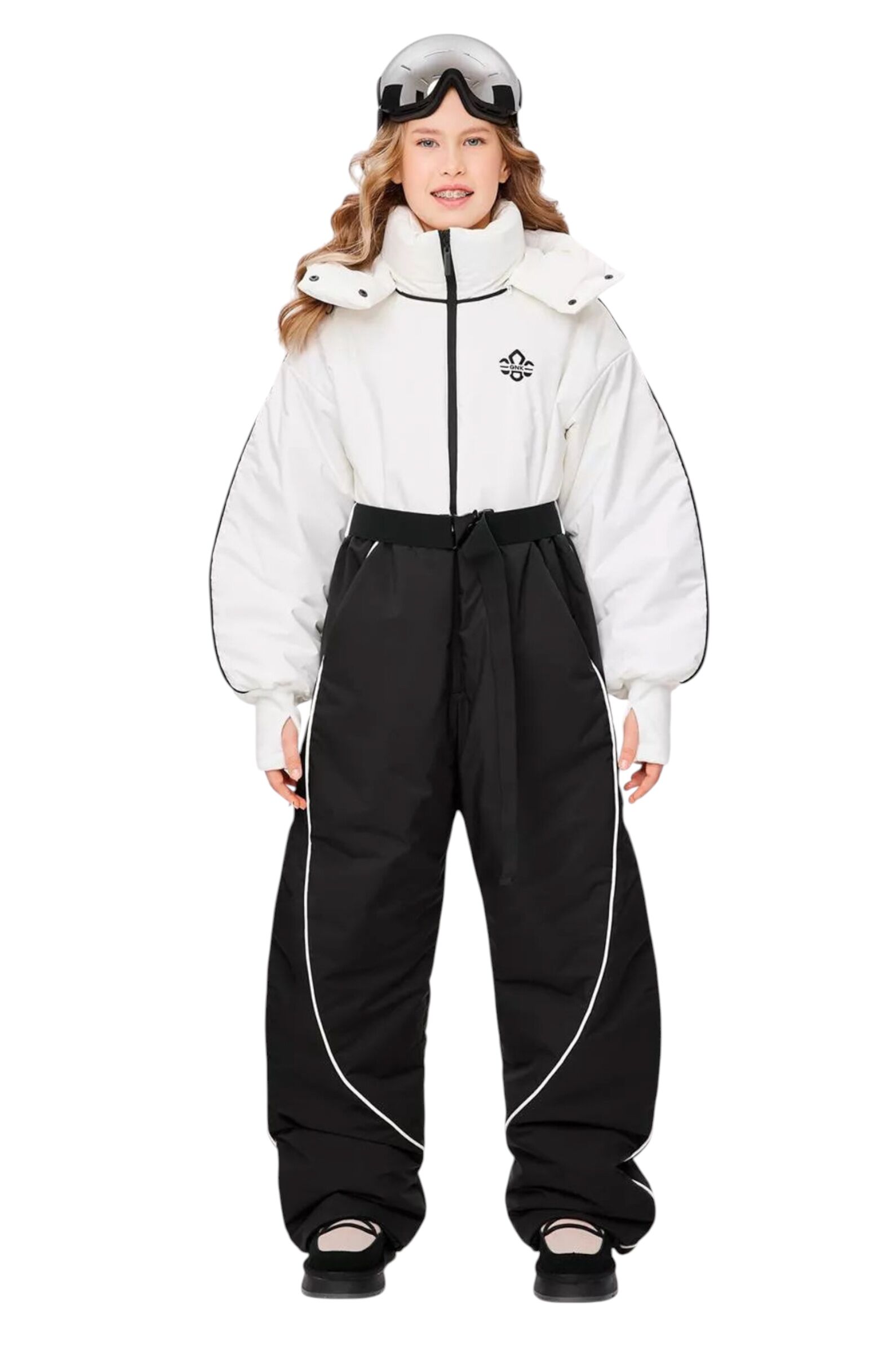 Комбинезон АРТ.1-074,бел-чер,полиэф/полиэф