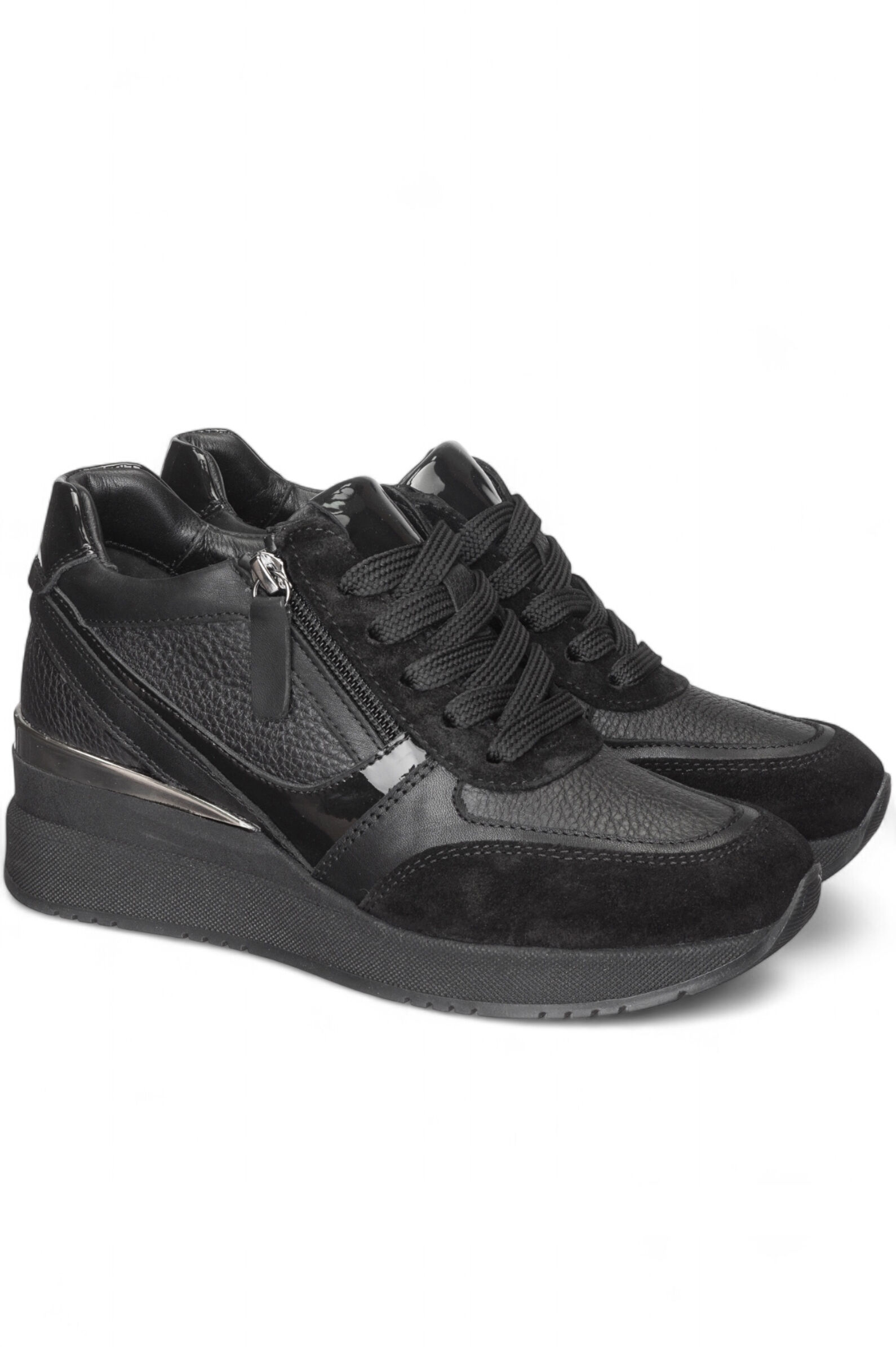 Кроссовки жен. АРТ.25KA-505,чер,н.к-з/лак/н.к