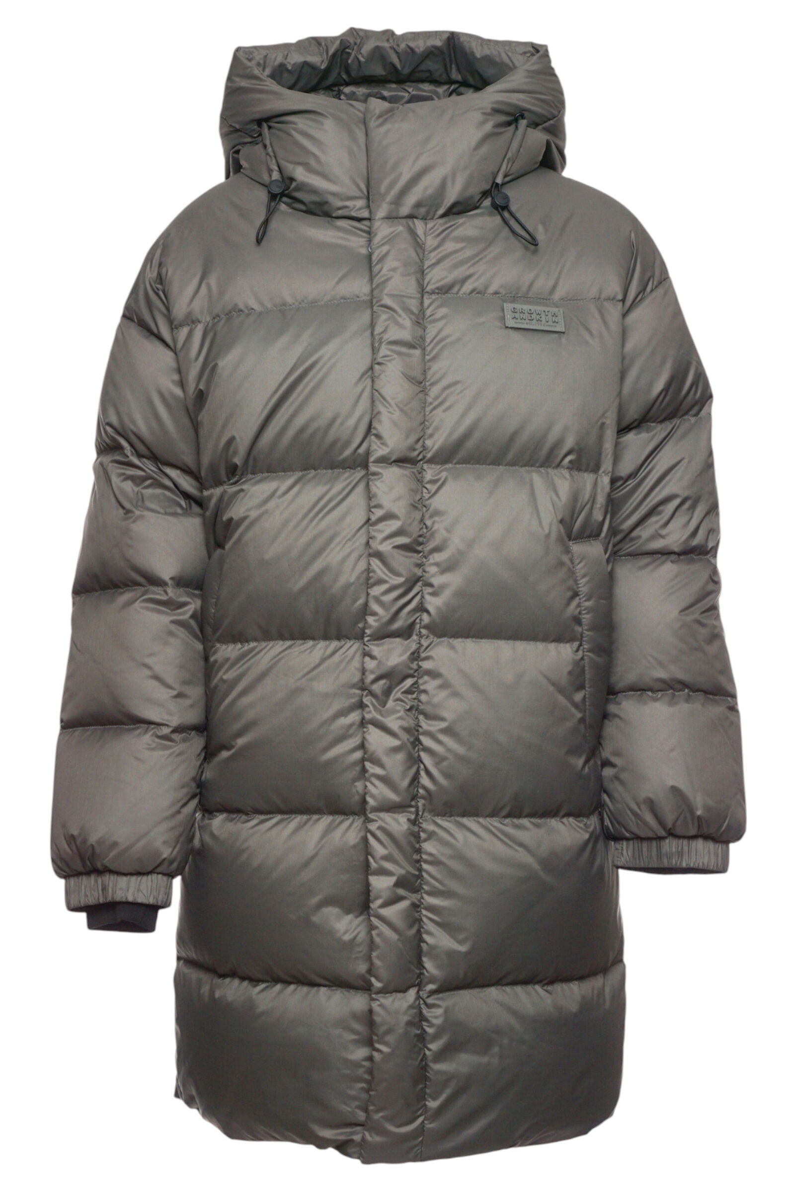 Куртка дев. АРТ.1-066,сер,нейл/полиэф/пух-перо