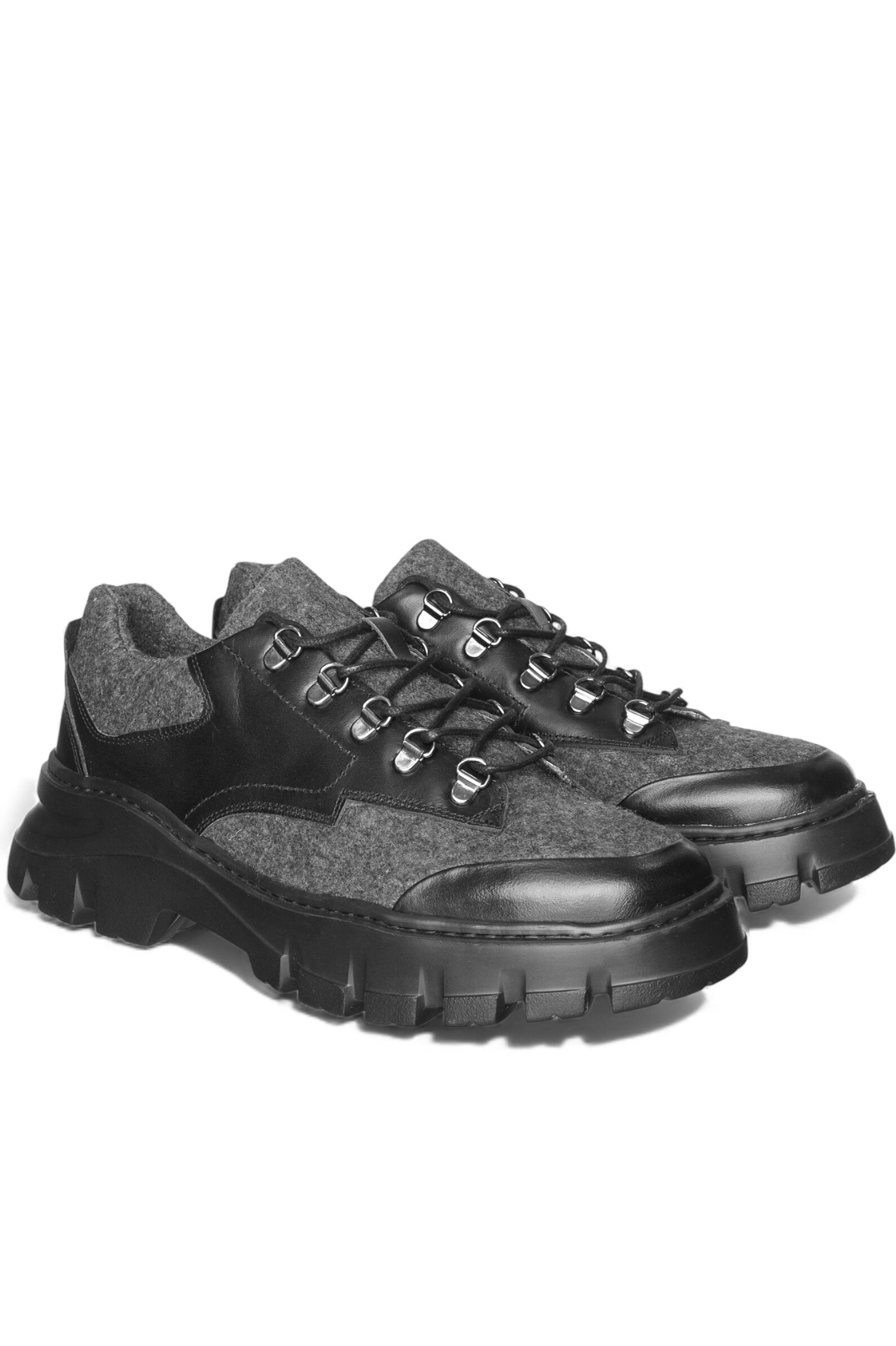 П/ботинки муж. АРТ.23850A071,чер-сер,н.к-тек/байка