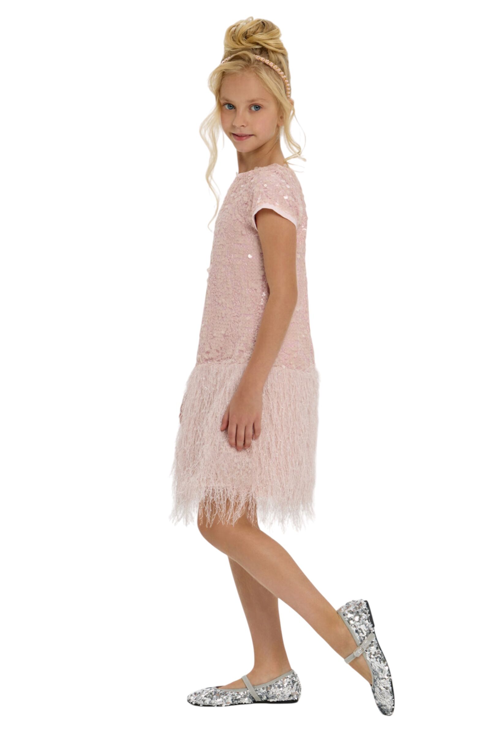 Платье дев. АРТ.1836.43,роз,пэ/хл