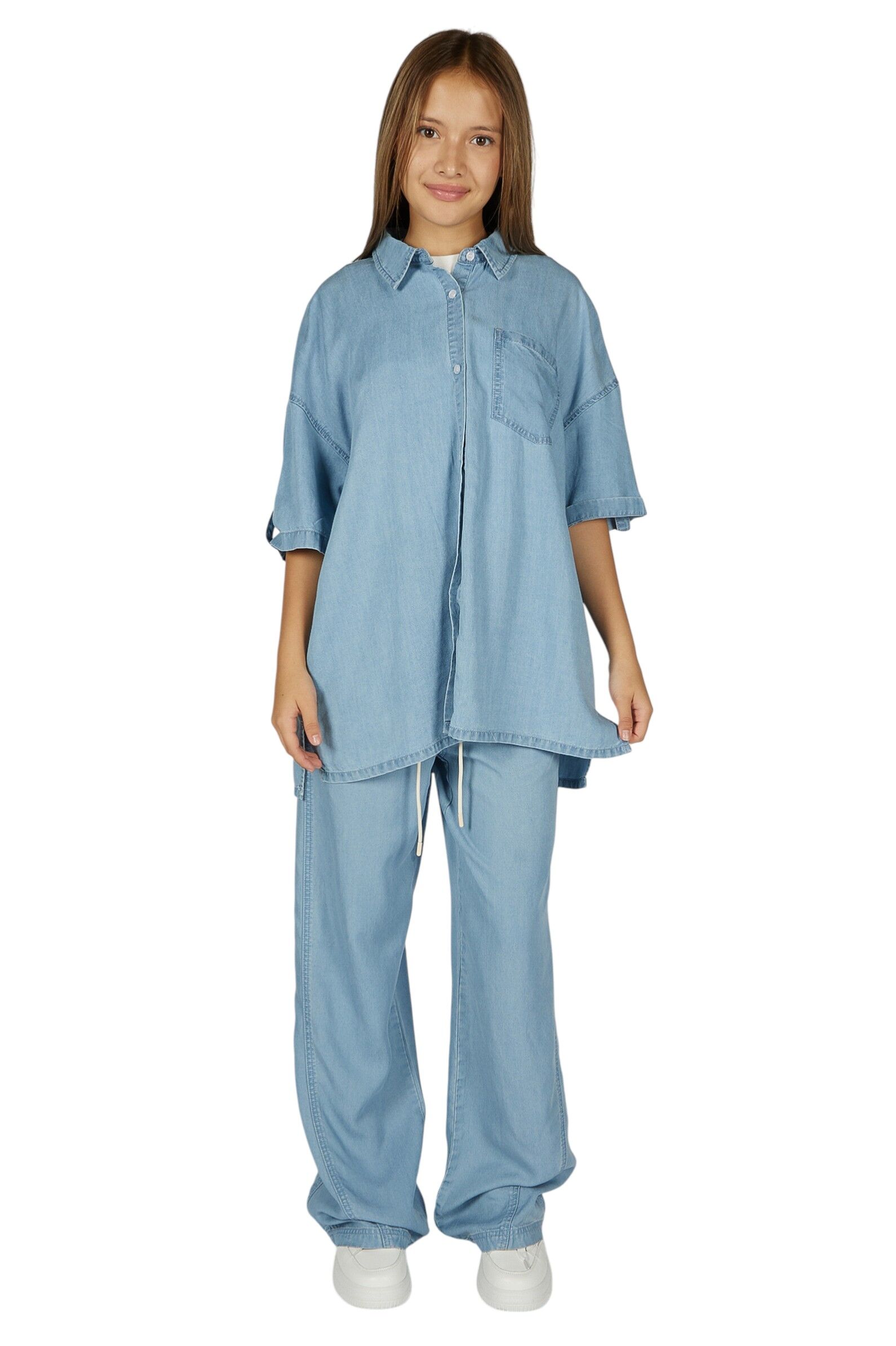 Рубашка АРТ.G-SH26096,син,тенсель