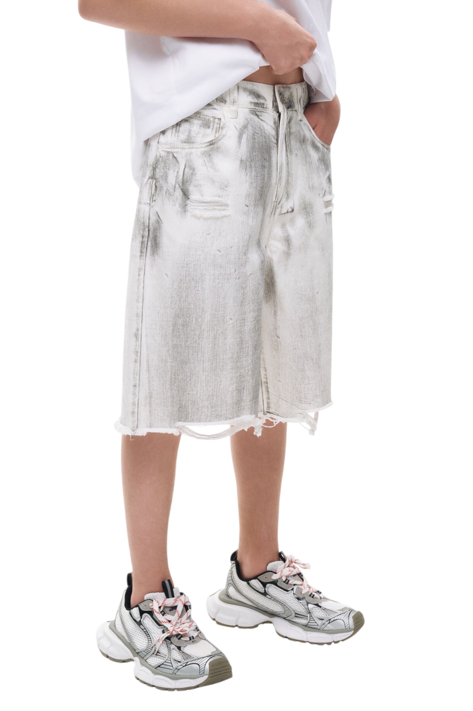 Шорты АРТ.AA237355,бел-сер,хл-пэ