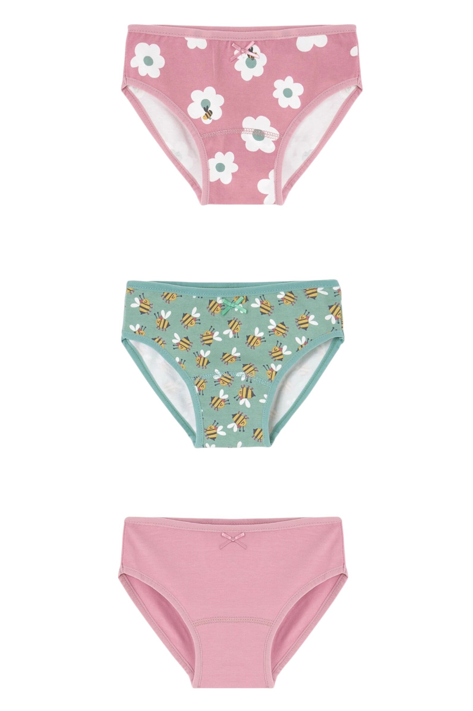 Трусы(3шт) дев. АРТ.929145,роз-зел,хл-эл