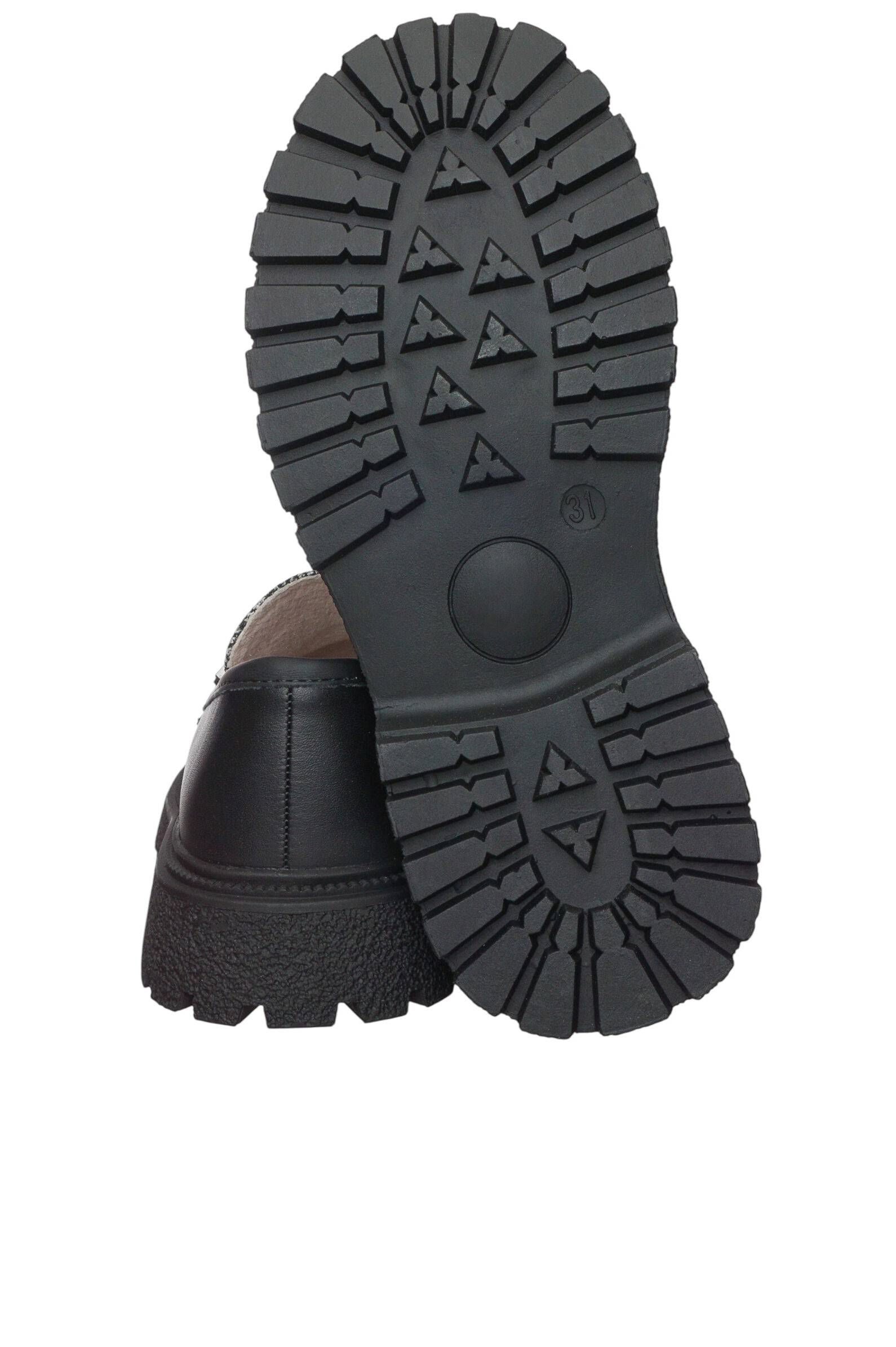 Туфли дев. АРТ.55219301136,чер-сер,н.к/тек/н.к