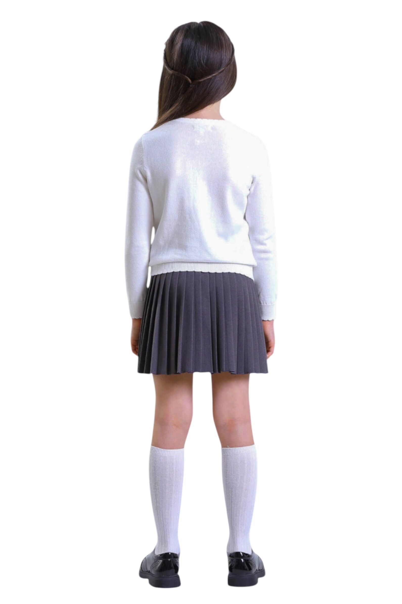 Юбка дев. АРТ.384/3-525-ВВОК,сер,пэ-вис-эл