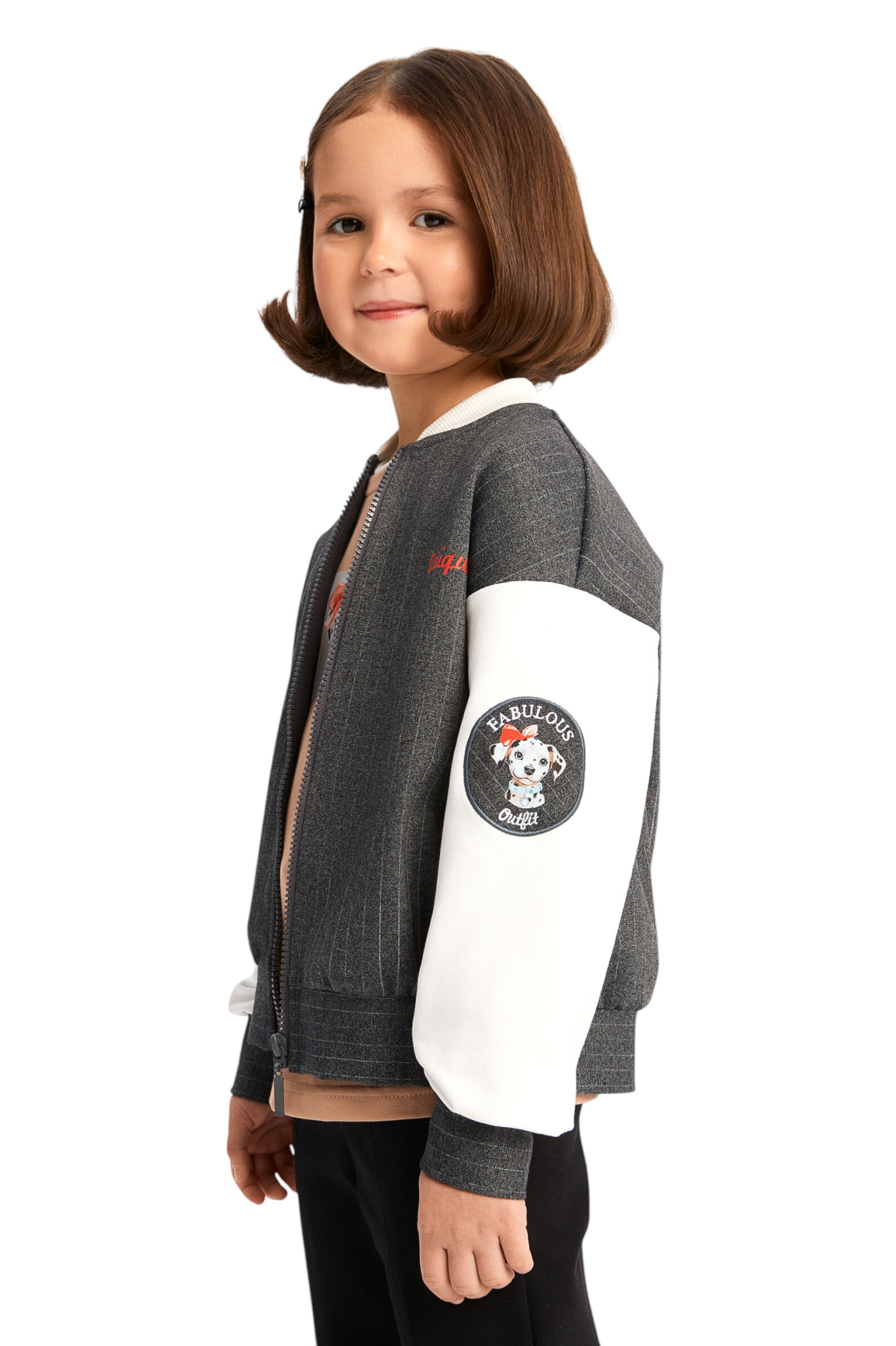 Жакет дев. АРТ.252067,сер-мол,пэ-вис-эл/хл-эл