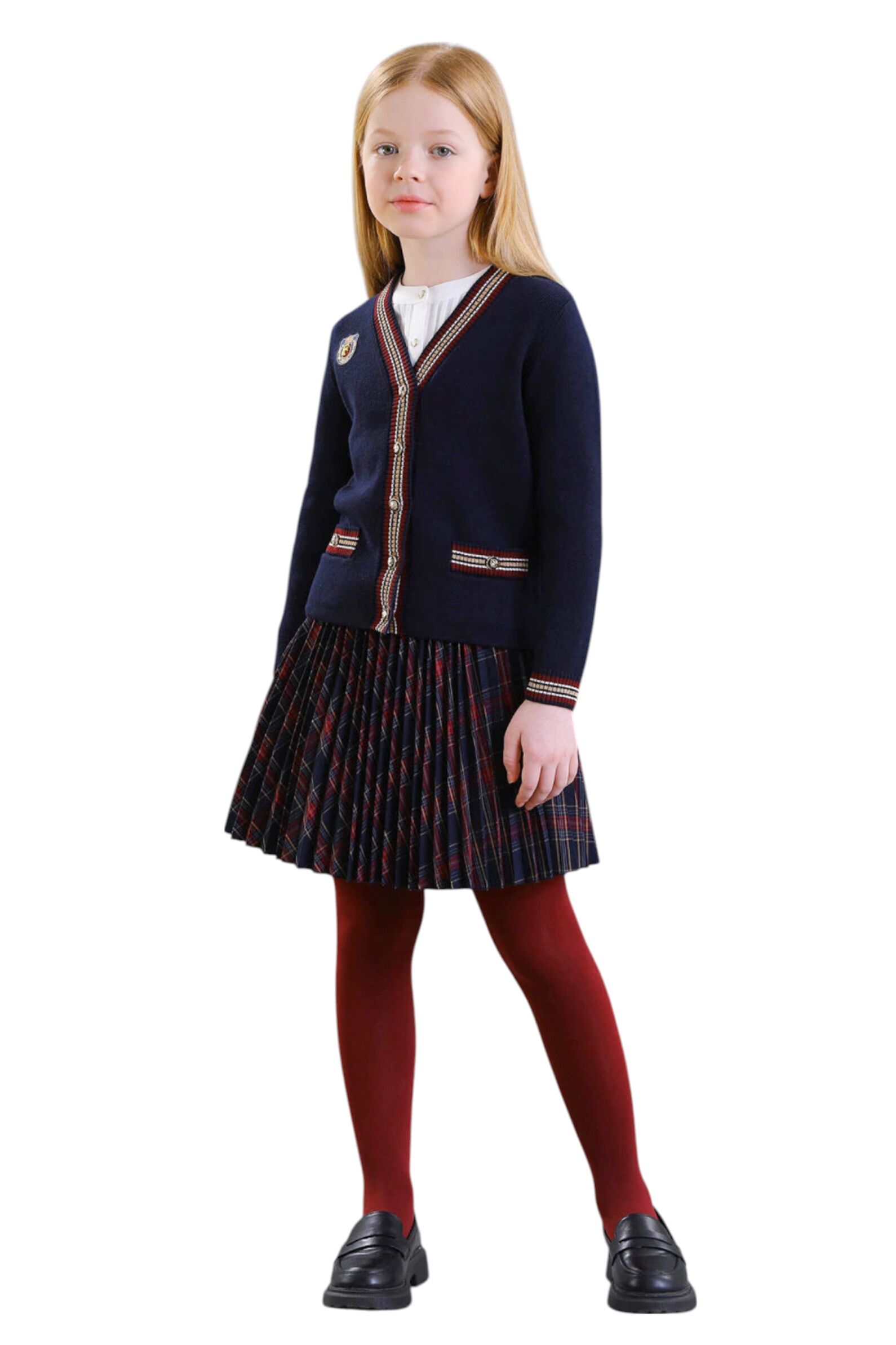 Жакет дев. АРТ.FSL-33201Am-724,син-бордо,хл